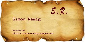 Simon Remig névjegykártya
